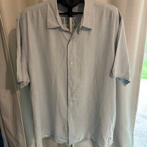 Tommy Bahama Men’s Short Sleeve Light Blue Linen Button Down XLX